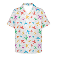 Thumbnail for Cheerful Seamless Airplanes  Designed 3D Hawaiian Shirts