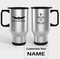 Thumbnail for Trust Me I'm a Pilot Designed Travel Mugs (With Holder)