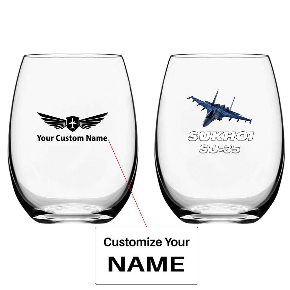 The Sukhoi SU-35 Designed Water & Drink Glasses