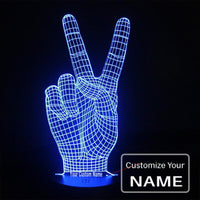 Thumbnail for 3D Victory & Peace Sign Designed Night Lamp