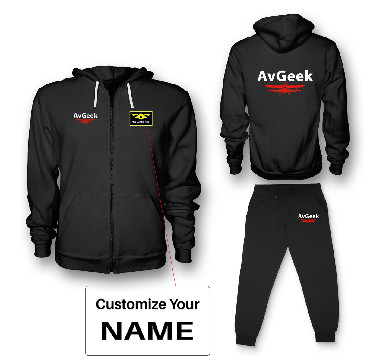 Avgeek Designed Zipped Hoodies & Sweatpants Set
