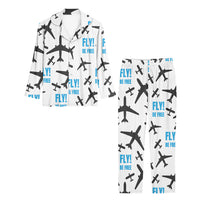 Thumbnail for Fly Be Free White Designed Women Button Pajamas
