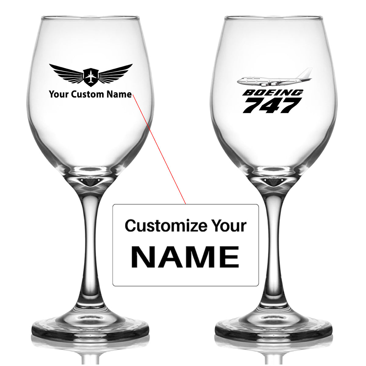 The Boeing 747 Designed Wine Glasses