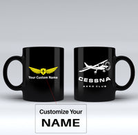 Thumbnail for Cessna Aeroclub Designed Black Mugs