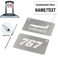 Thumbnail for 767 Flat Text Designed Aluminum Airplane Luggage Tags