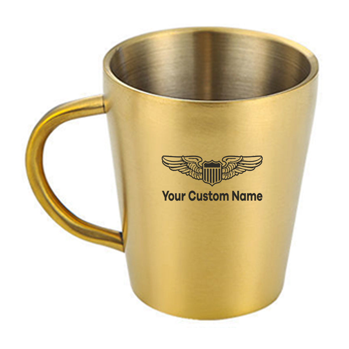 Custom Name (Military Badge) Designed Stainless Steel Coffee Mugs