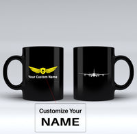 Thumbnail for Airbus A340 Silhouette Designed Black Mugs