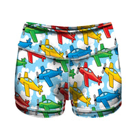 Thumbnail for Funny Airplanes Designed Women Yoga Shorts Pants