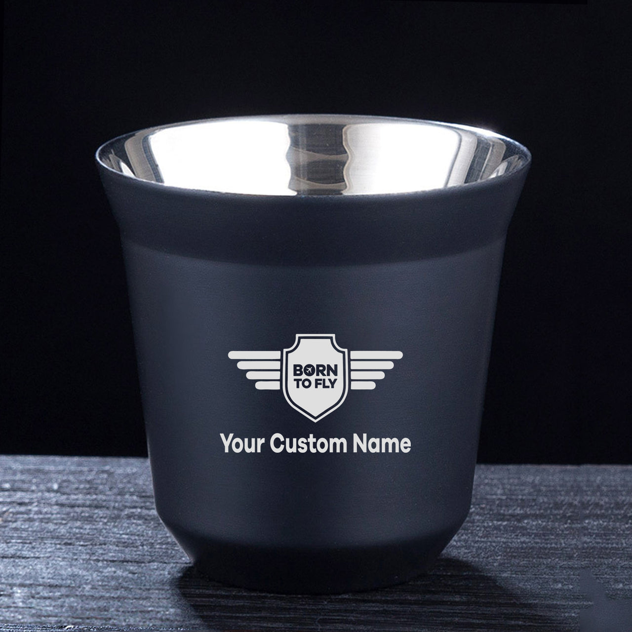 Custom Name (Badge 5) Designed Double Wall Stainless Steel Coffee Mugs