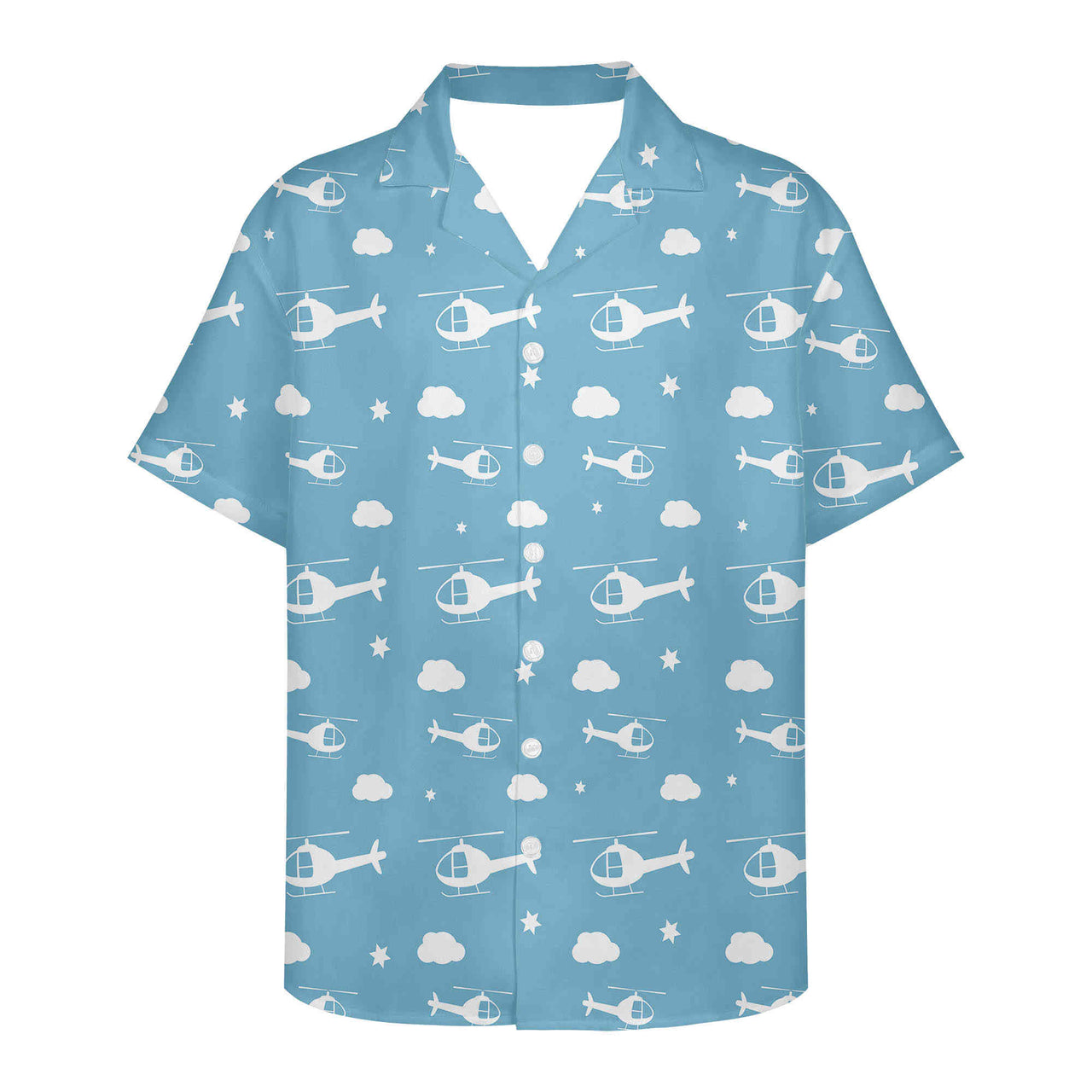Helicopters & Clouds Designed 3D Hawaiian Shirts