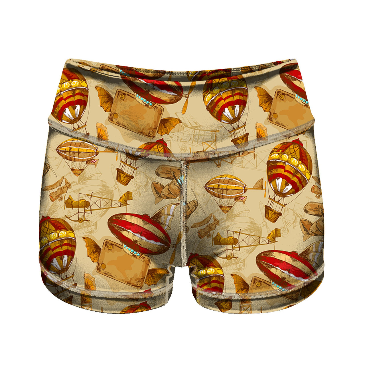 Graphical Travel Designed Women Yoga Shorts Pants