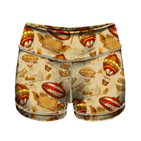 Thumbnail for Graphical Travel Designed Women Yoga Shorts Pants