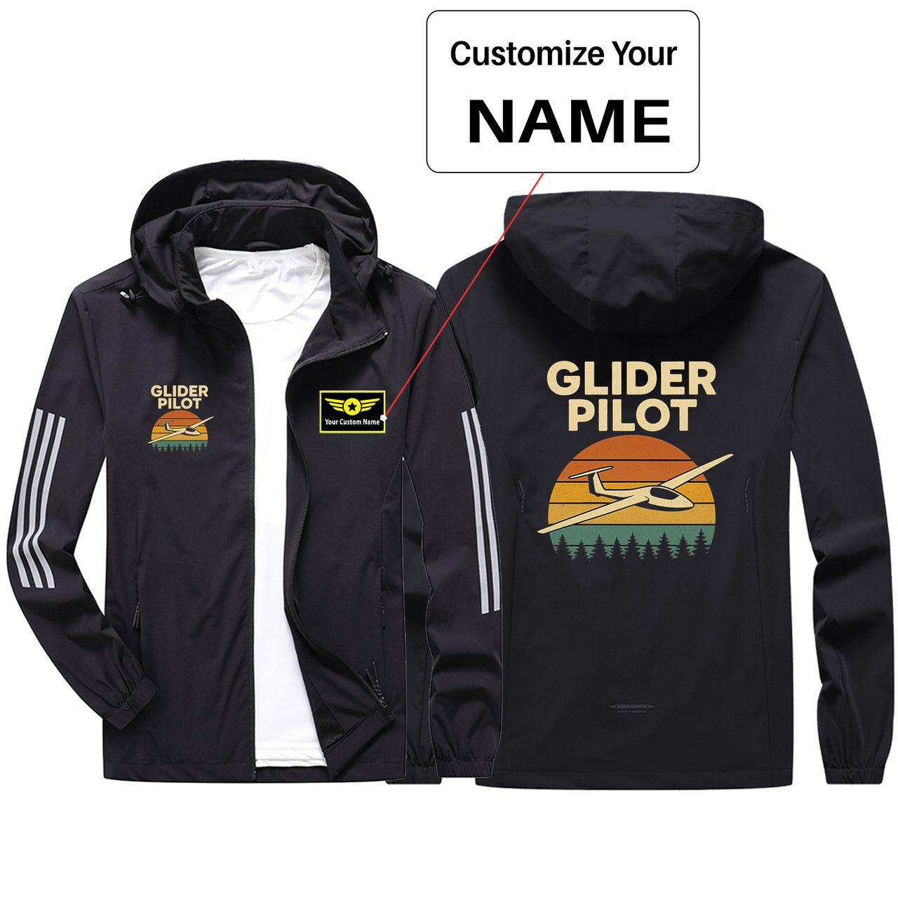 Retro Glider Design Sport & Running Jackets