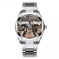 Thumbnail for Boeing 747 Cockpit Designed Stainless Steel Band Watches