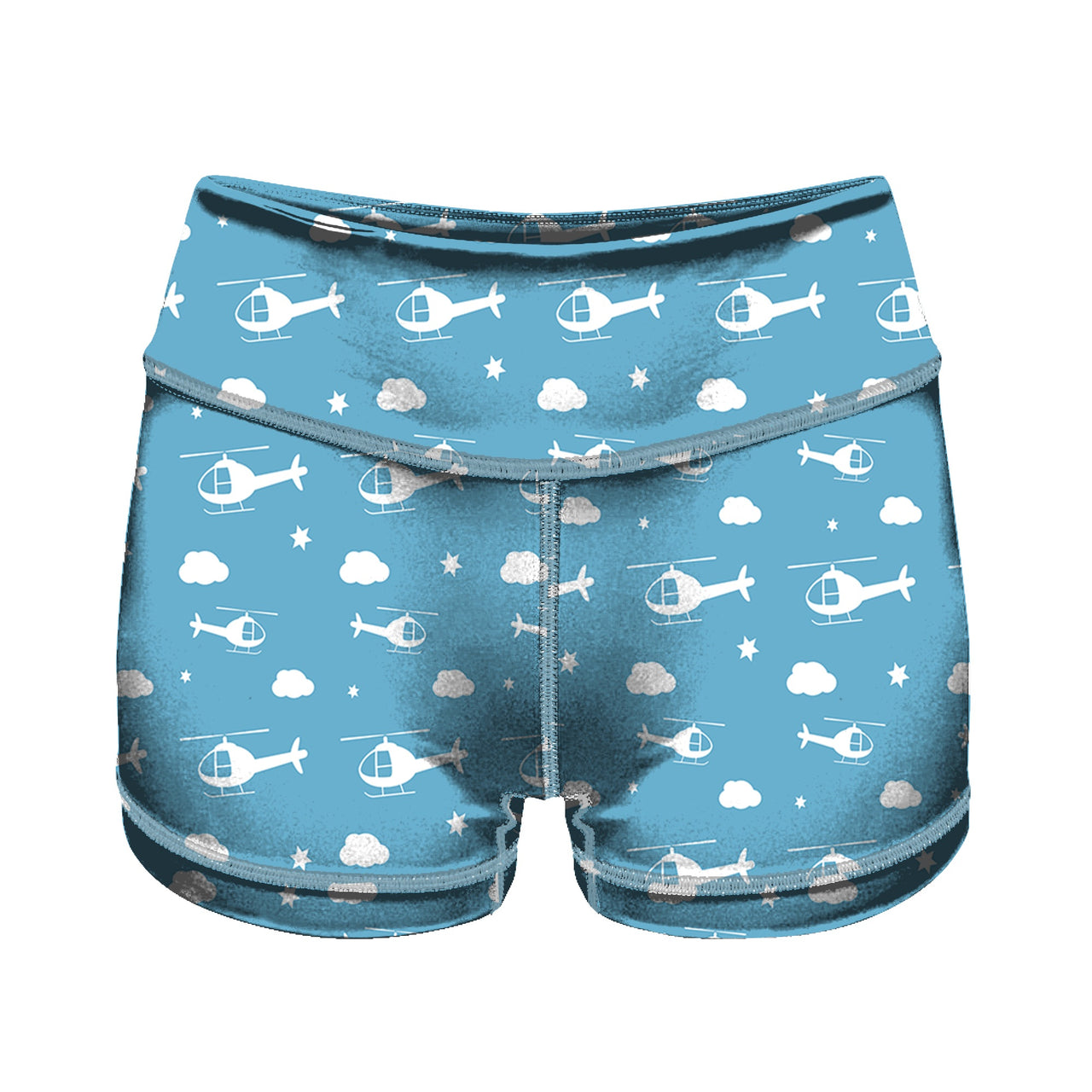 Helicopters & Clouds Designed Women Yoga Shorts Pants