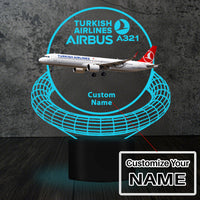 Thumbnail for Turkish Airlines Airbus A321 Designed 3D Lamp