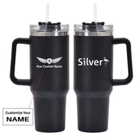 Thumbnail for Silver Airlines 40oz Stainless Steel Car Mug With Holder