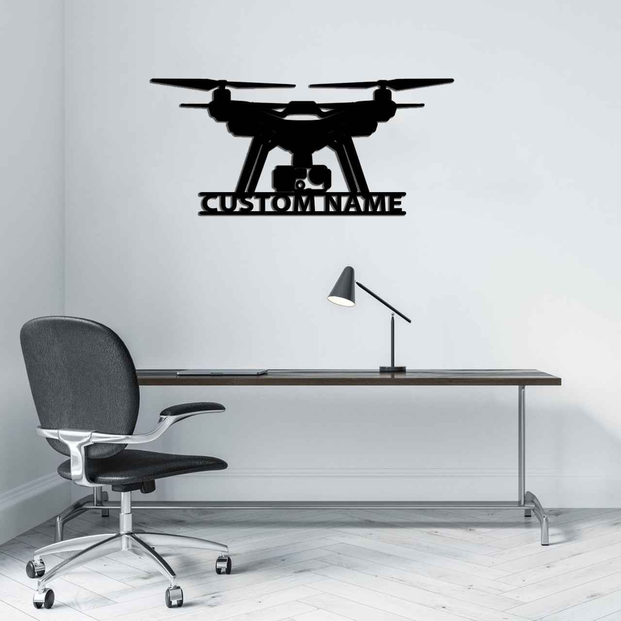 Drone Silhouette Designed Wall Metal Signs
