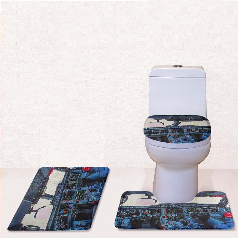 Airbus A350 Cockpit Designed Toilet Seat Cover Three-piece Set