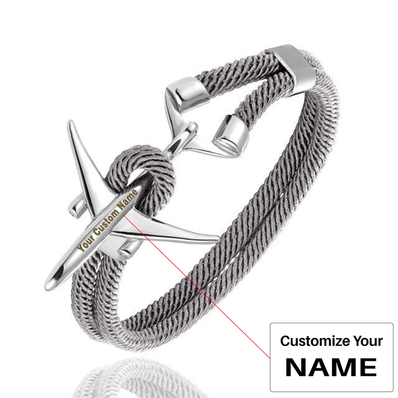 (Edition 2) Boeing 777 Airplane Designed Rope Leather Bracelets