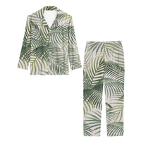 Thumbnail for Palm Leaf & Summer Designed Women Button Pajamas