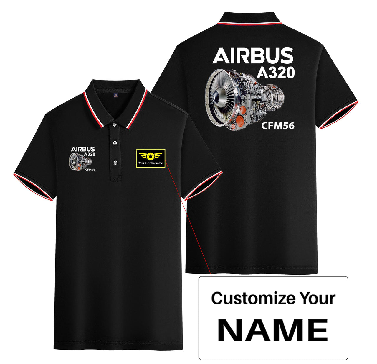 Airbus A320 & CFM56 Engine Designed Stylish Polo T-Shirts (Double-Side)