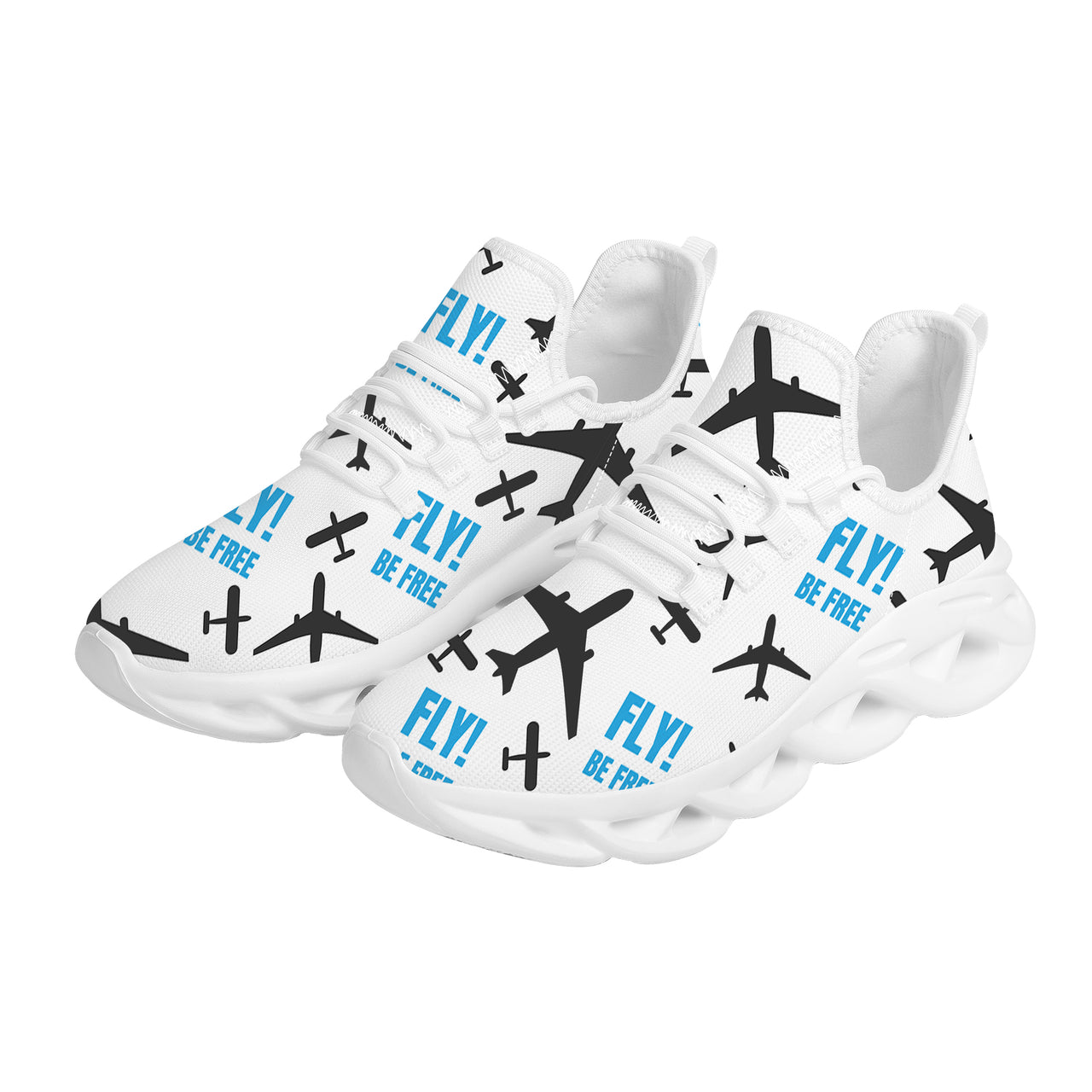 Fly Be Free White Designed Sports Running Jogging Shoes