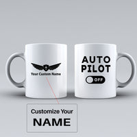 Thumbnail for Auto Pilot Off Designed Ceramic White Mugs