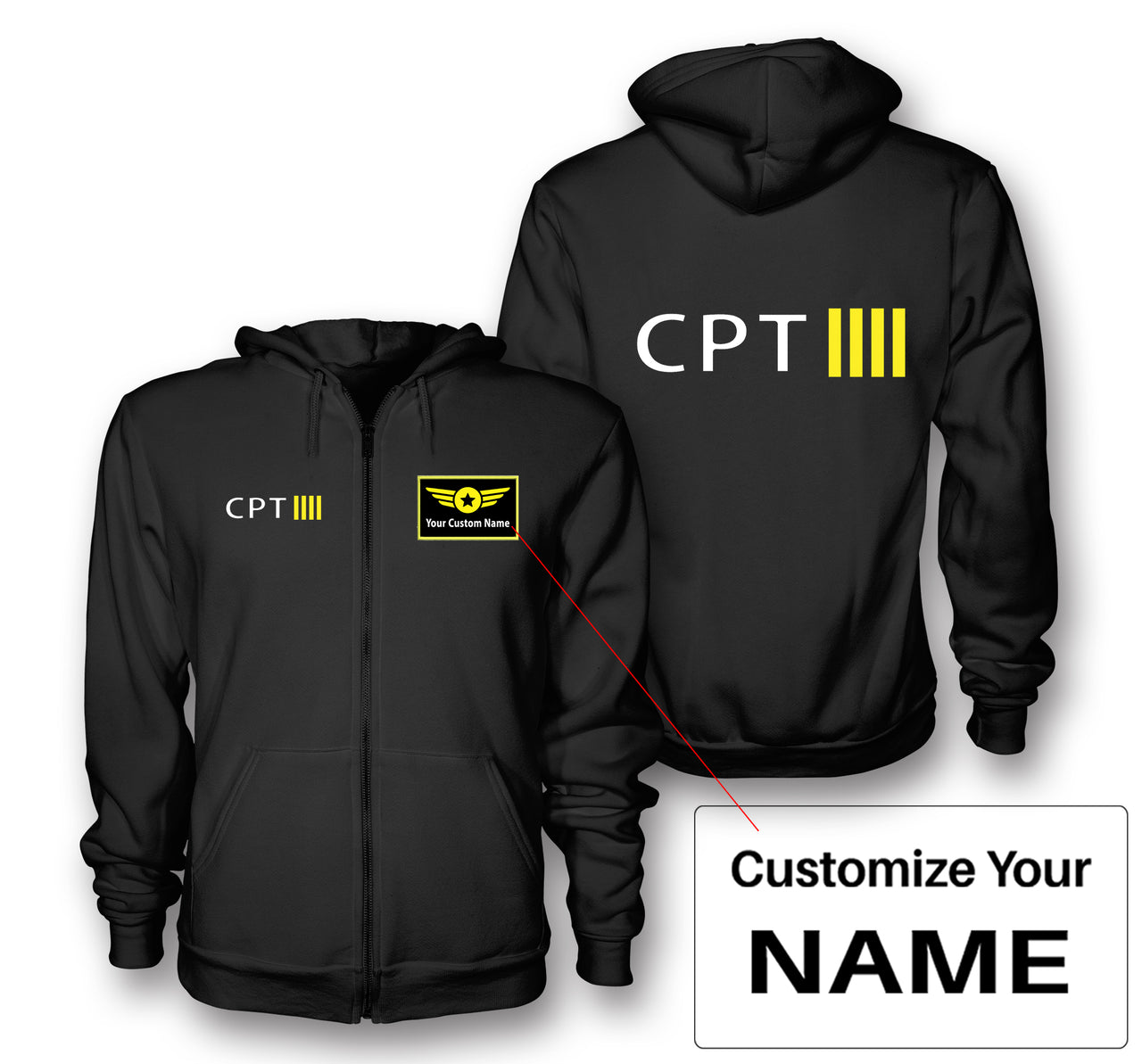 CPT & 4 Lines Designed Zipped Hoodies