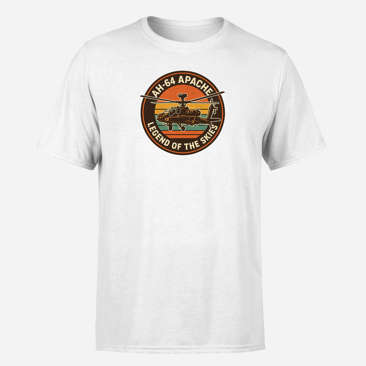 Retro Apache AH-64 Design Super Quality T-Shirts