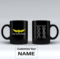 Thumbnail for Aviation DNA Designed Black Mugs