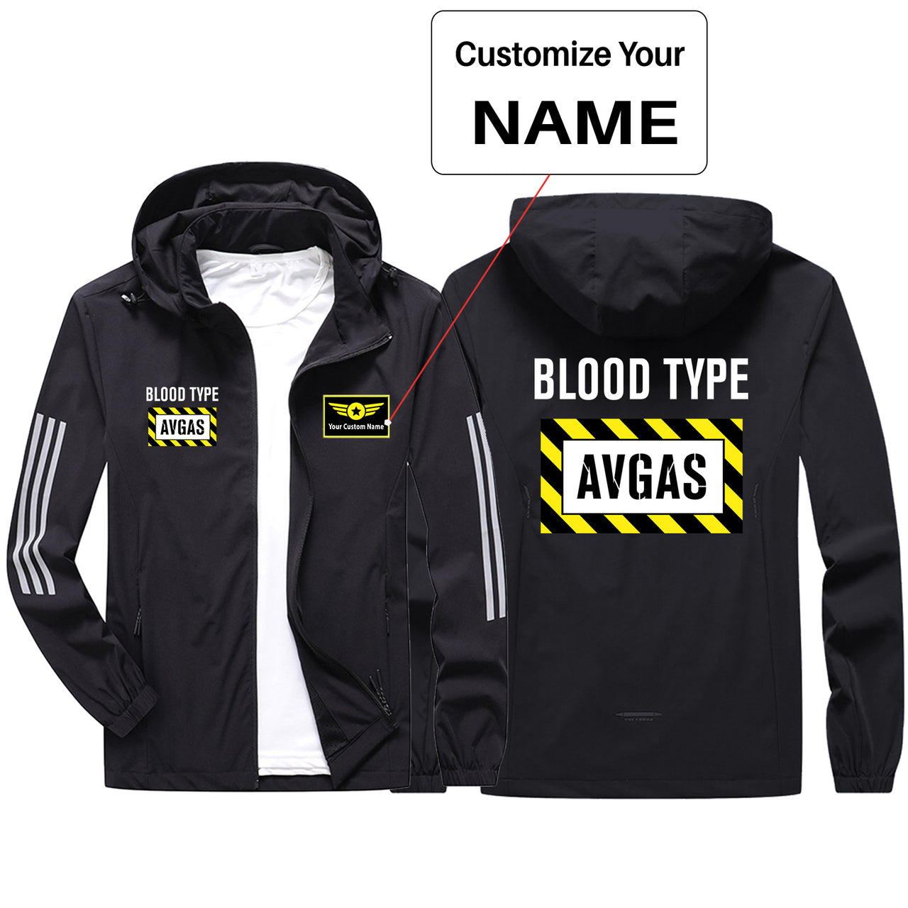 Blood Type AVGAS Sport & Running Jackets