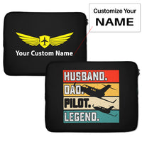 Thumbnail for Husband & Dad & Pilot & Legend Designed Laptop & Tablet Cases