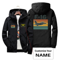 Thumbnail for Retro Fighter Jet F16 Designed Thin Windbreaker Jackets