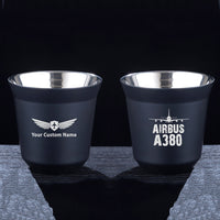 Thumbnail for Airbus A380 & Plane Designed Double Wall Stainless Steel Coffee Mugs