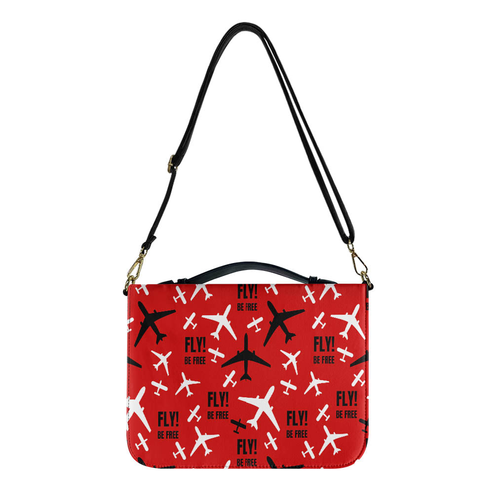 Fly Be Free Red 2 Designed PU Accessories Bags Strap Style