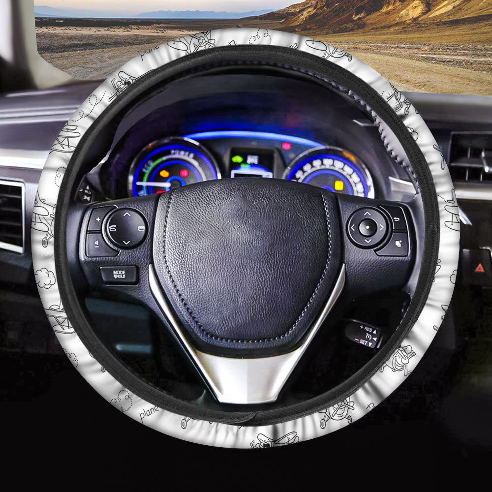 Cartoon Planes Designed Car Steering Wheel Cover
