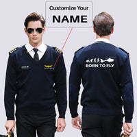 Thumbnail for Born To Fly Helicopter Designed Wool Pilot Sweaters