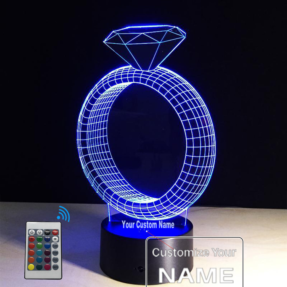 3D Outstanding Diamond Ring Designed Night Lamp