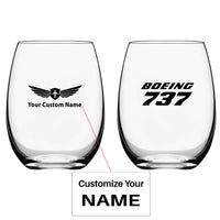 Thumbnail for Boeing 737 & Text Designed Water & Drink Glasses