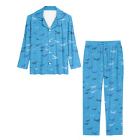 Thumbnail for Many Propellers Designed Women Button Pajamas
