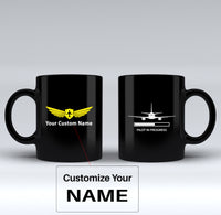 Thumbnail for Pilot In Progress Designed Black Mugs