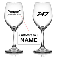 Thumbnail for 747 Flat Text Designed Wine Glasses