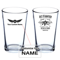 Thumbnail for Jet Fighter - The Sky is Yours Designed Beer & Water Glasses