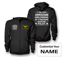 Thumbnail for I am an Awesome Girlfriend Designed Zipped Hoodies