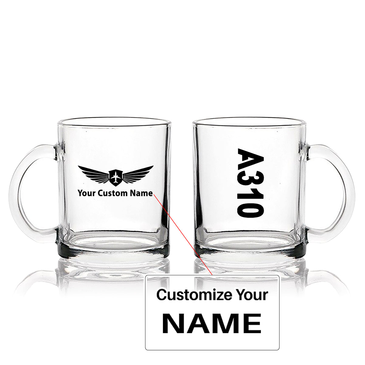 A310 Text Designed Coffee & Tea Glasses