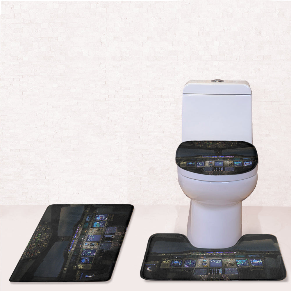 Airbus A380 Cockpit Designed Toilet Seat Cover Three-piece Set