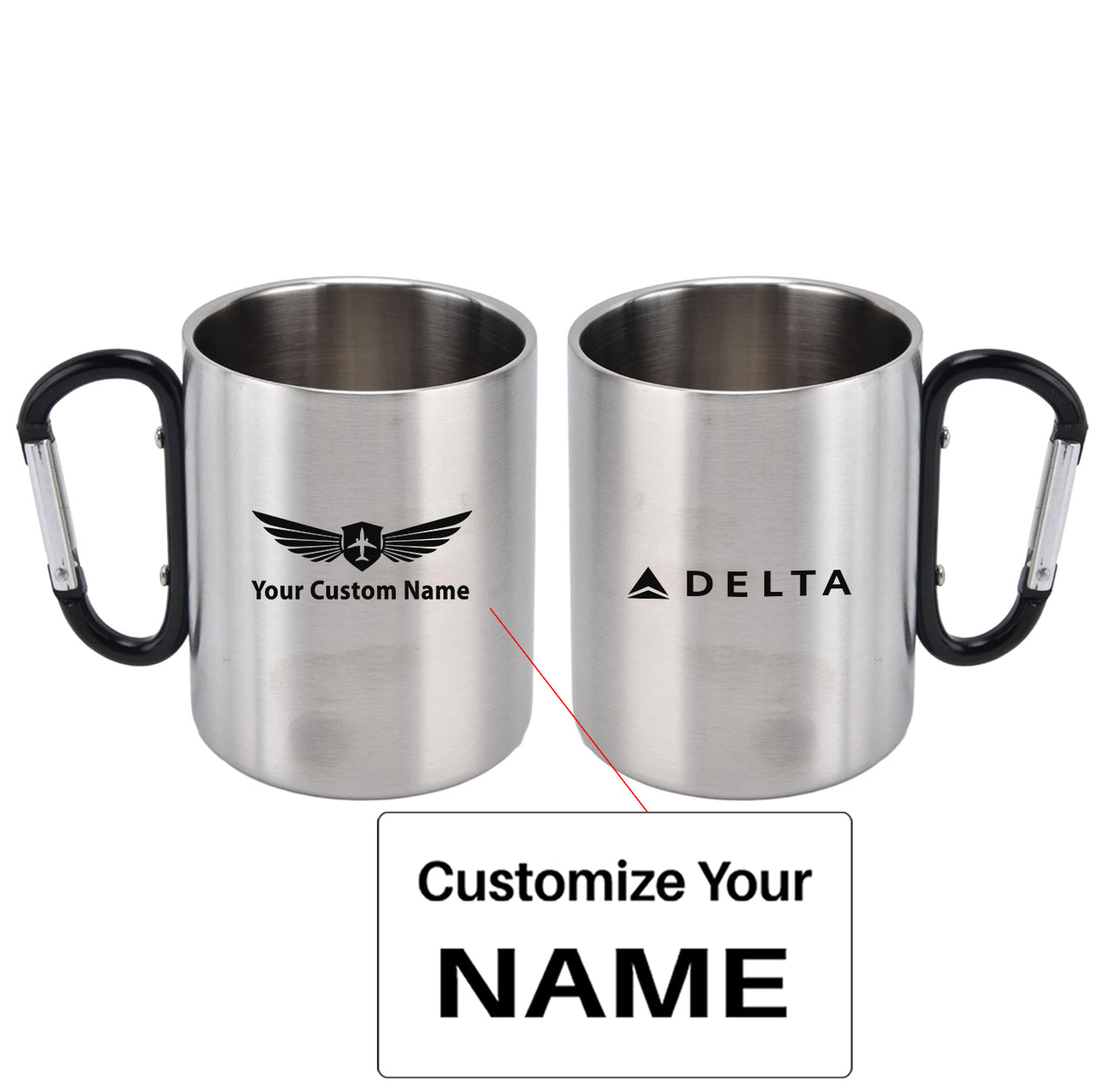Delta Air Lines Designed Stainless Steel Outdoors Mugs
