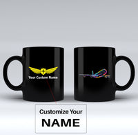 Thumbnail for Multicolor Airplane Designed Black Mugs