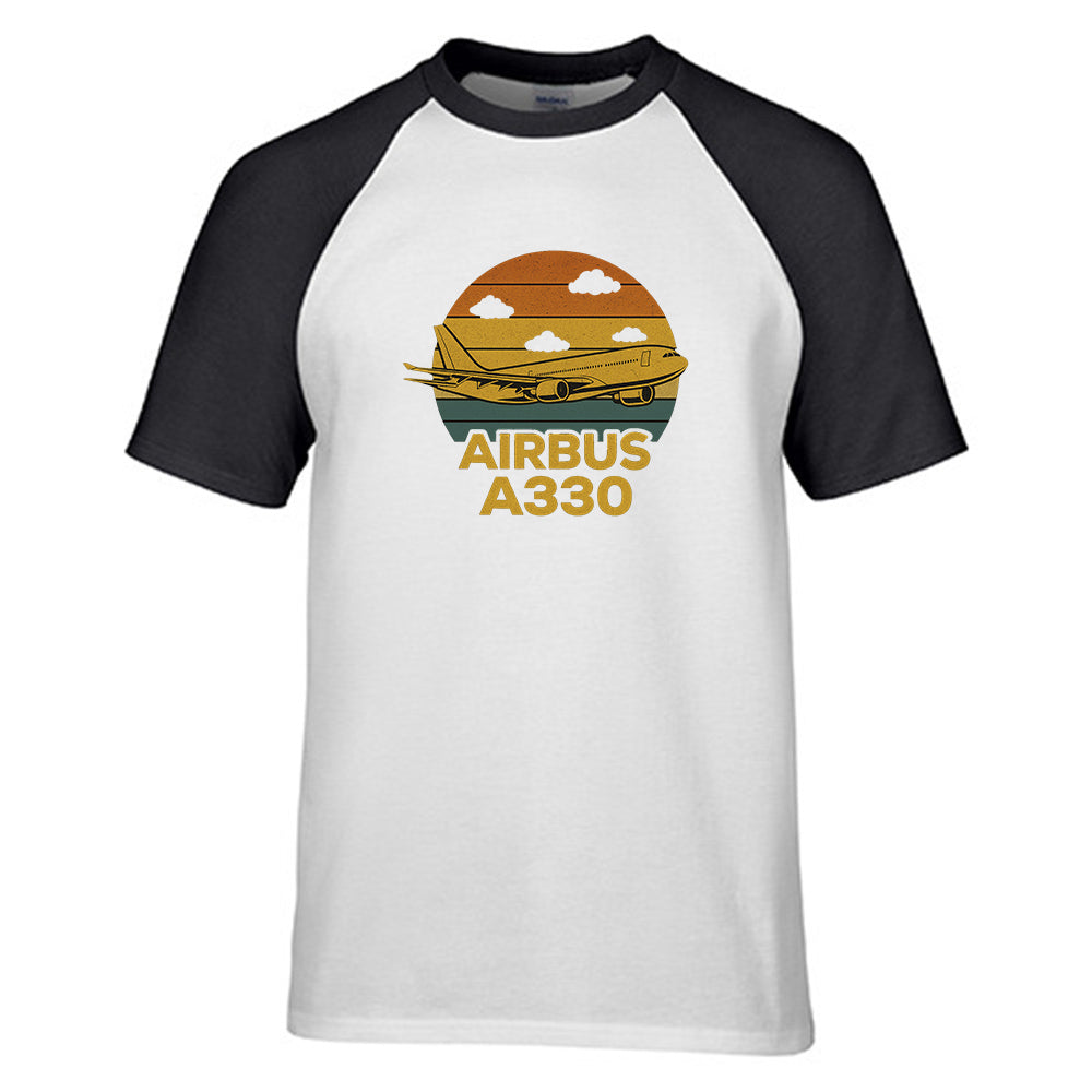 Retro Airbus A330 Designed Raglan T-Shirts